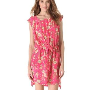 Suno floral drawstring boxy dress